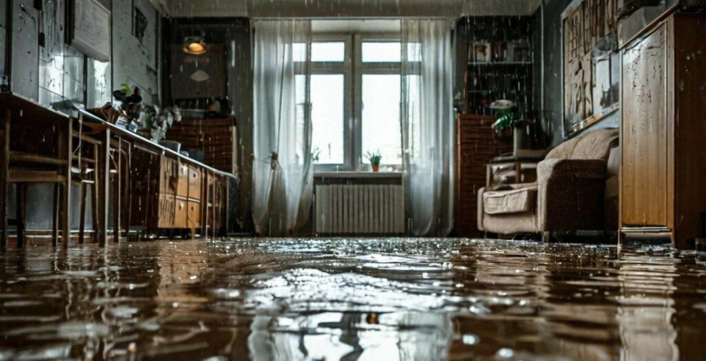 Чистка после прорыва водопровода 